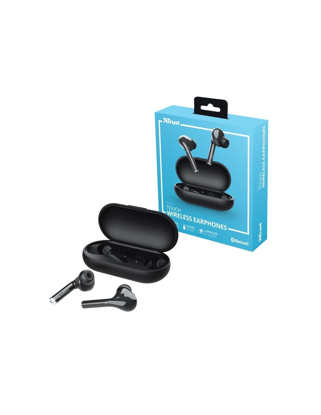 Auriculares Bluetooth Trust Nika Touch con estuche de carga Autonomía 6h