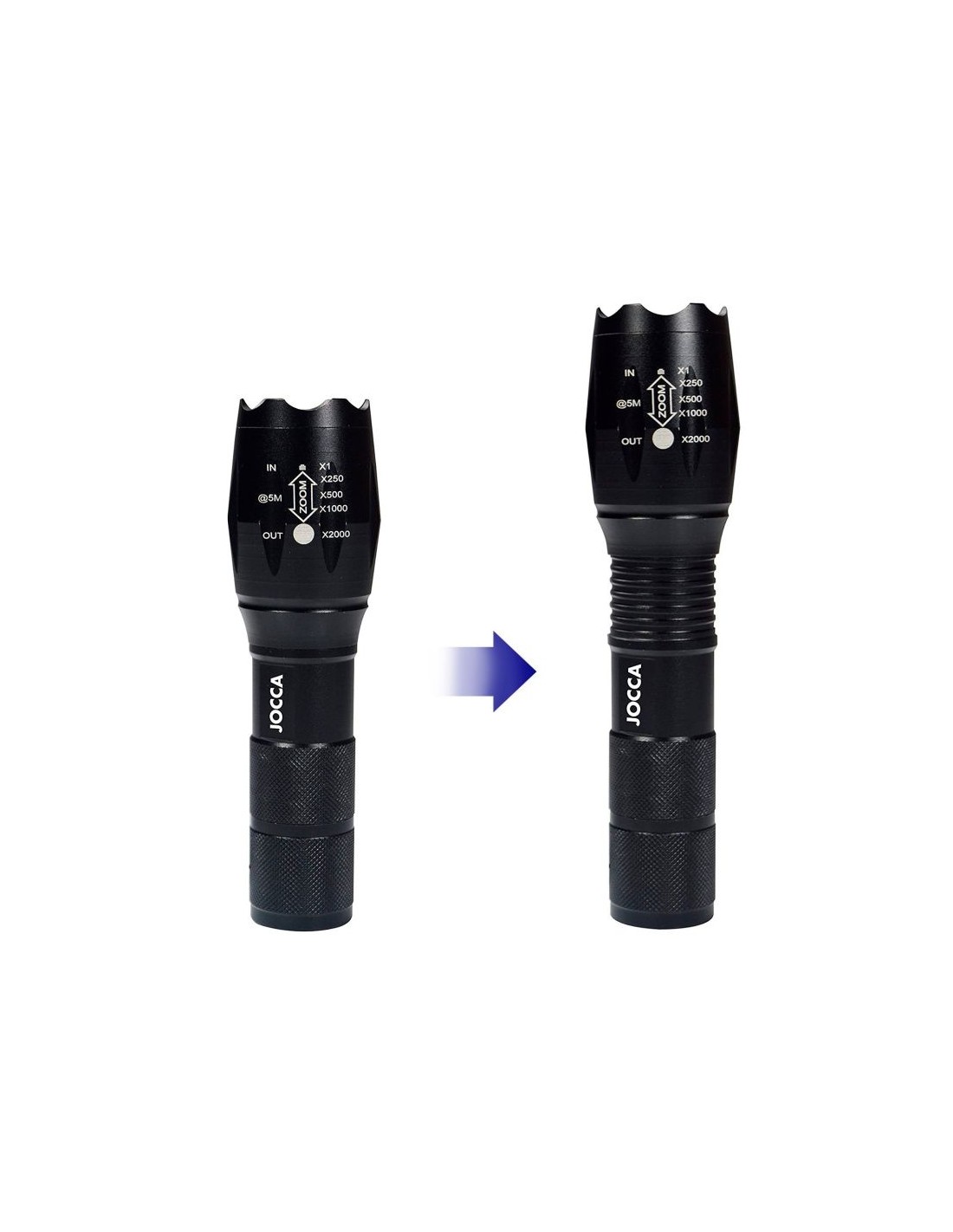 Linterna Jocca 1297/ 5 grados de intensidad/ 3 pilas *AAA