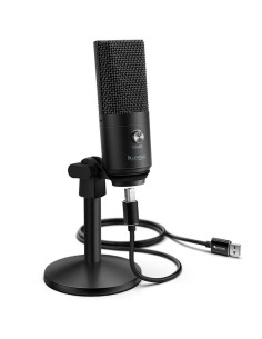 Fifine K670B Micrófono USB Negro para Grabación y Transmisión en PC