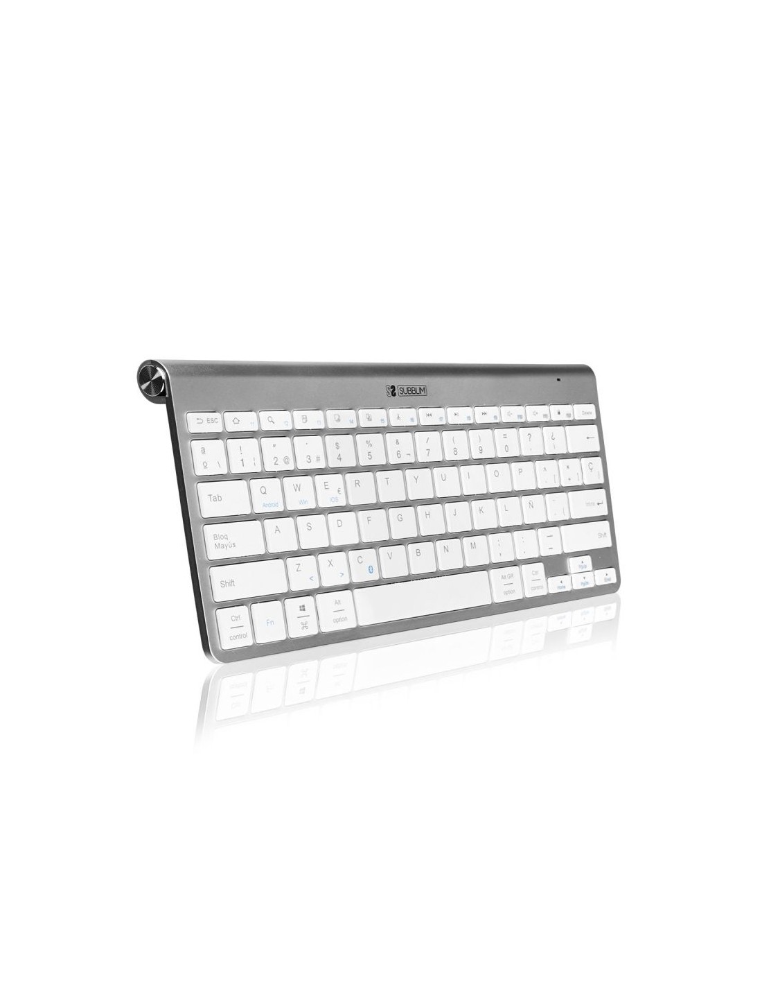 Teclado Compacto Inalámbrico por Bluetooth Subblim Pure Compact/ Plata