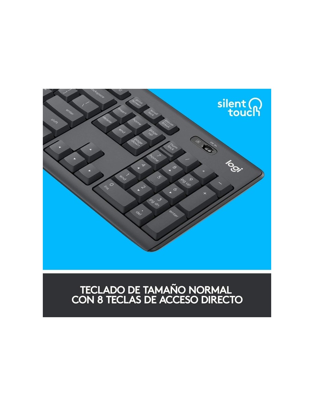 Teclado + Ratón Inalámbricos Logitech Silent Touch MK295/ Grafito