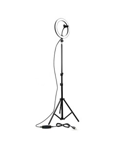 Set de Grabación Anillo LED Regulable 26cm + Trípode con Soporte Smartphone 210cm