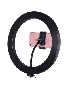Set de Grabación Anillo LED Regulable 26cm + Trípode con Soporte Smartphone 210cm 2