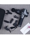 Pistola de Masaje Muscular 6 Cabezales 30 Niveles Negro