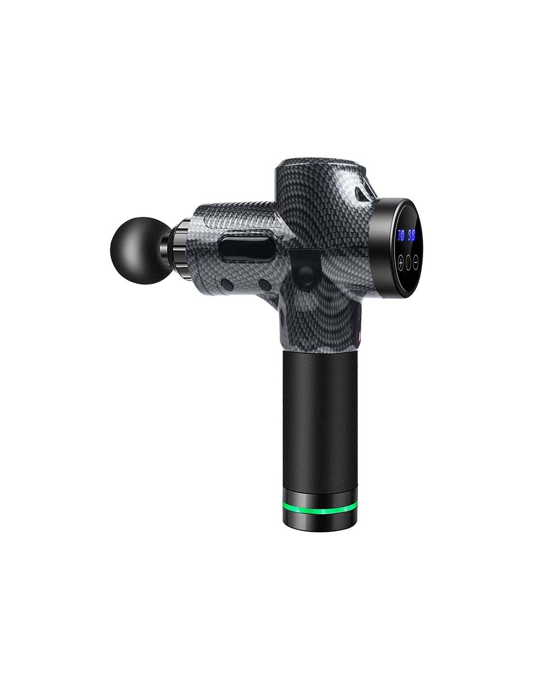 Pistola de Masaje Muscular 6 Cabezales 30 Niveles Negro