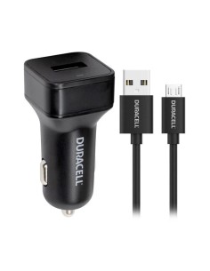 Cargador de Coche Duracell DR5032A/ USB + Cable MicroUSB/ 2.4A