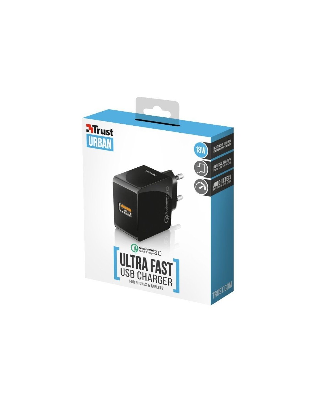 Cargador de Pared Trust Urban 21818/ 1xUSB/ 2.4A