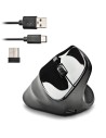 Ratón Ergonómico Inalámbrico NGS EVO Moksha/ Batería recargable/ Hasta 2400 DPI