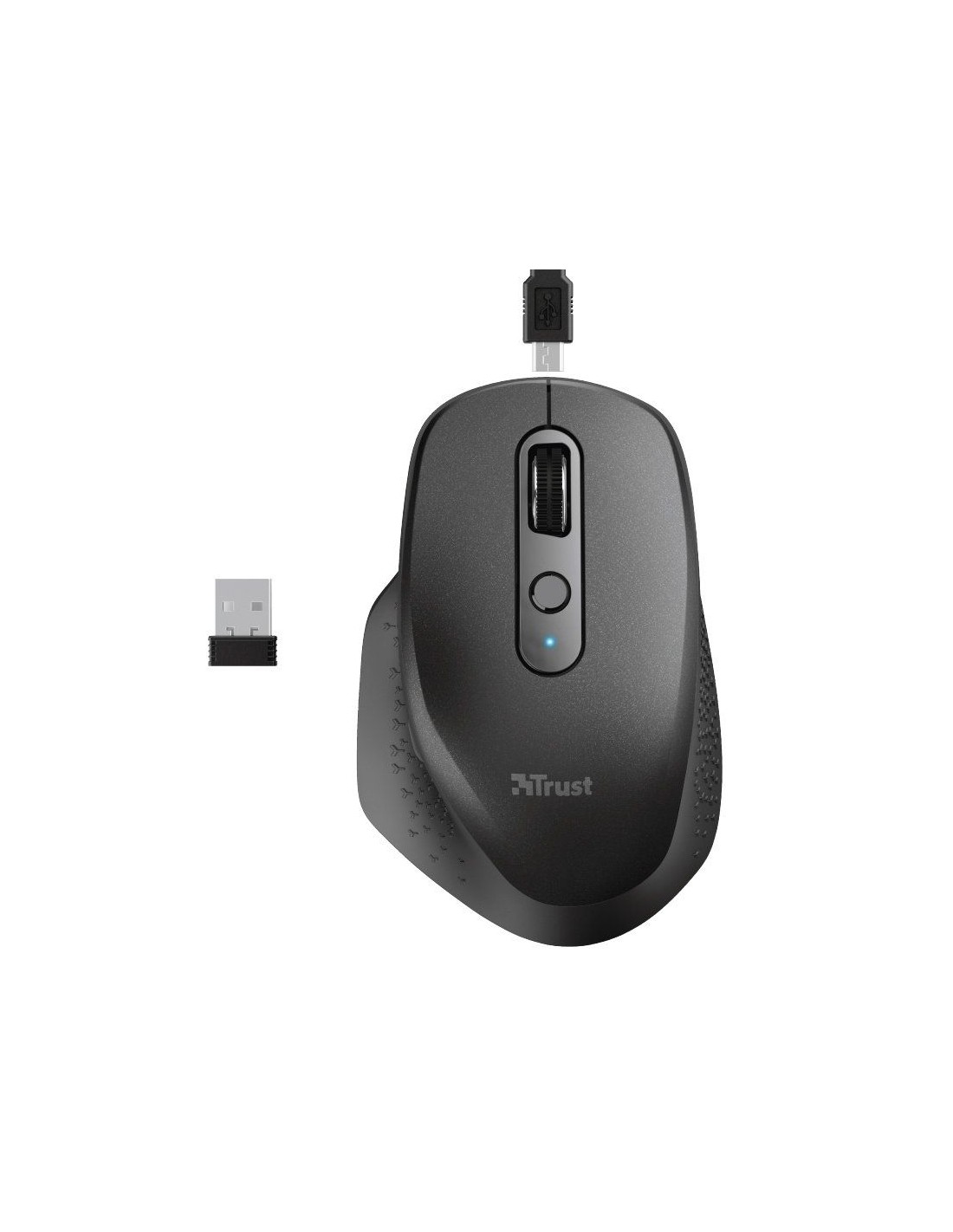 Ratón Ergonómico Inalámbrico Trust Ozaa/ Batería recargable/ Hasta 2400 DPI