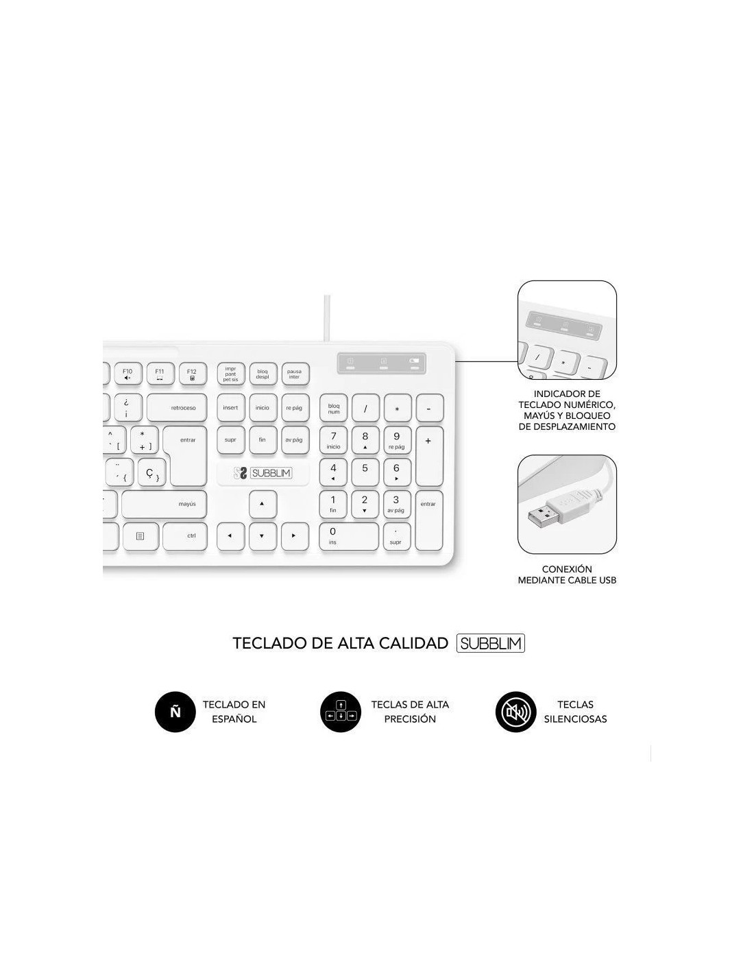 Teclado Subblim Business Slim Silencioso