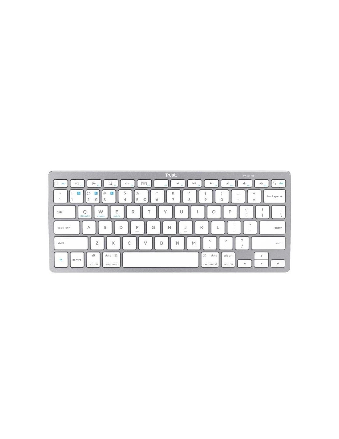 Teclado Compacto Inalámbrico por Bluetooth Trust 24654/ Plata