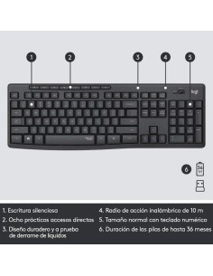 Teclado y Ratón Inalámbricos Logitech Silent Touch MK295 2