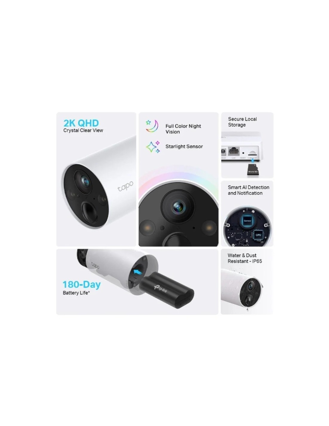 Cámaras de Videovigilancia TP-Link Tapo C420S2/ 113°/ Visión Nocturna/ Batería/ Control desde APP