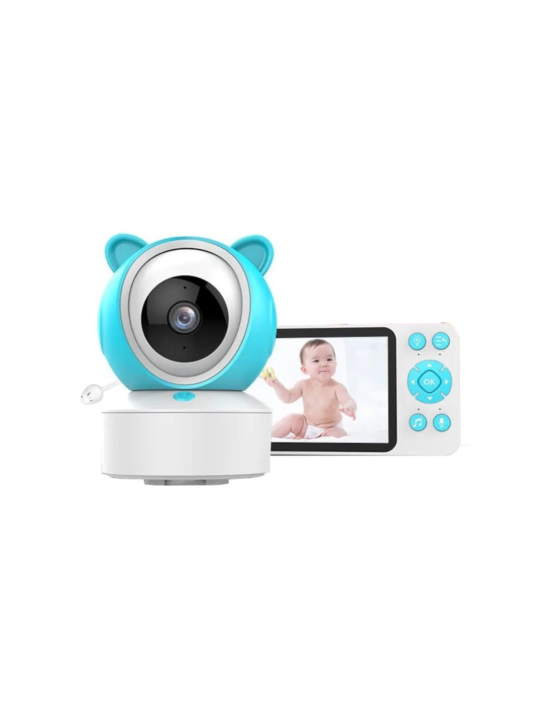 Kingfit Baby-8 1080p WiFi Visión Nocturna Blanco - Vigilabebés
