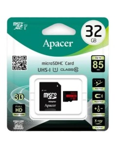 Tarjeta de Memoria Apacer 32GB microSD HC UHS 1 con Adaptador/ Clase 10/ 85MBs