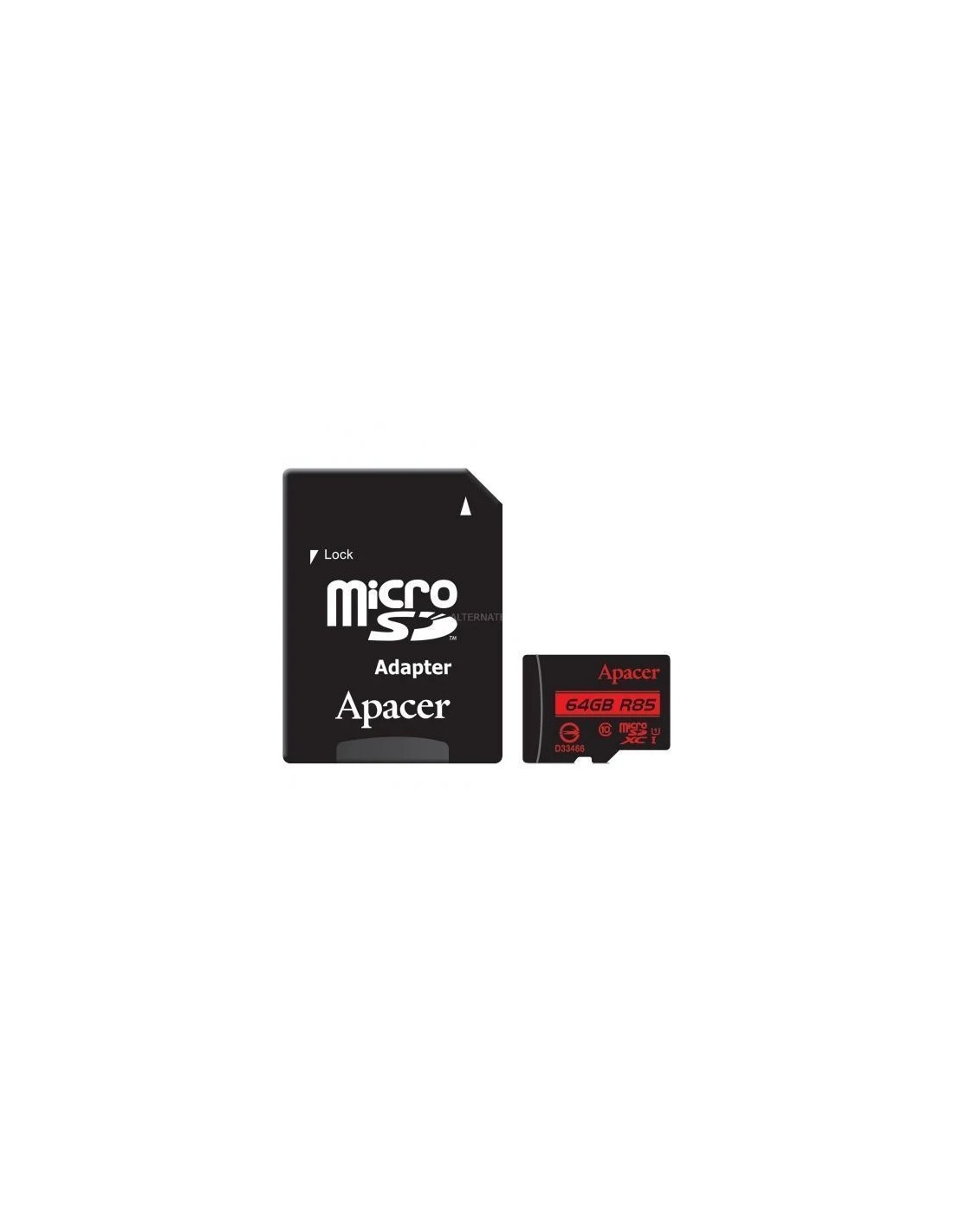 Tarjeta de Memoria Apacer 64GB XC UHS 1 con Adaptador/ Clase 10/ 85MBs