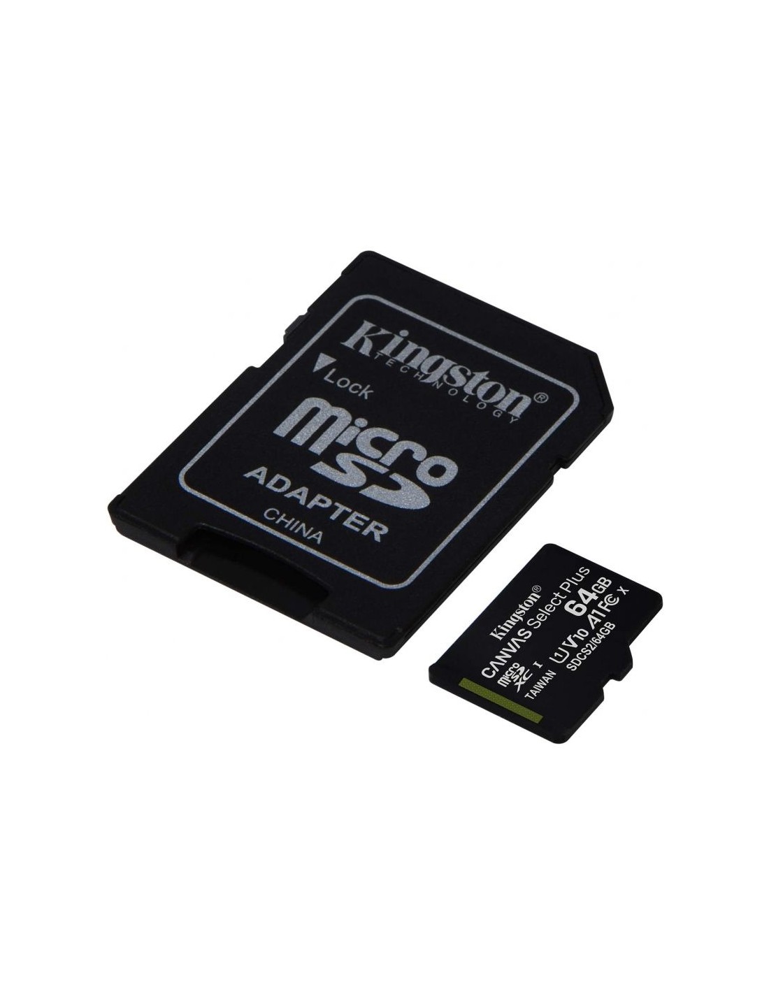 Tarjeta de Memoria Kingston CANVAS Select Plus 64GB microSD XC con Adaptador/ Clase 10/ 100MBs
