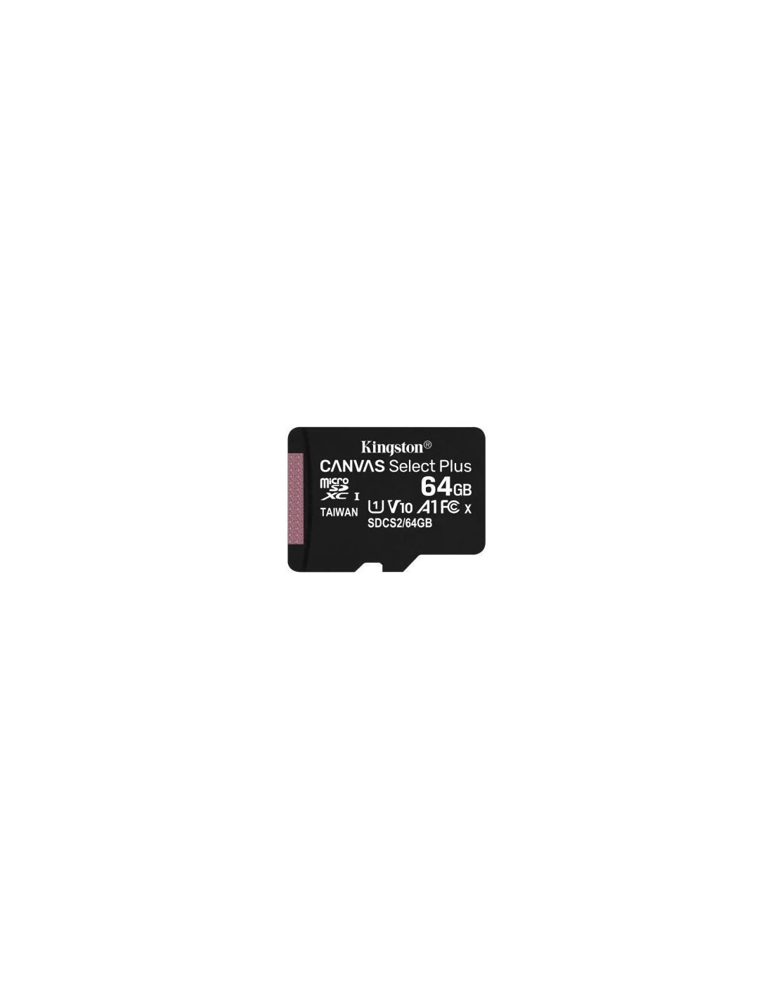 Tarjeta de Memoria Kingston CANVAS Select Plus 64GB microSD XC/ Clase 10/ 100MBs
