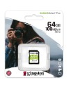 Tarjeta de Memoria Kingston CANVAS Select Plus 64GB SD XC/ Clase 10/ 100MBs