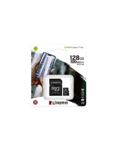 Tarjeta de Memoria Kingston CANVAS Select Plus 128GB microSD XC con Adaptador/ Clase 10/ 100MBs 2