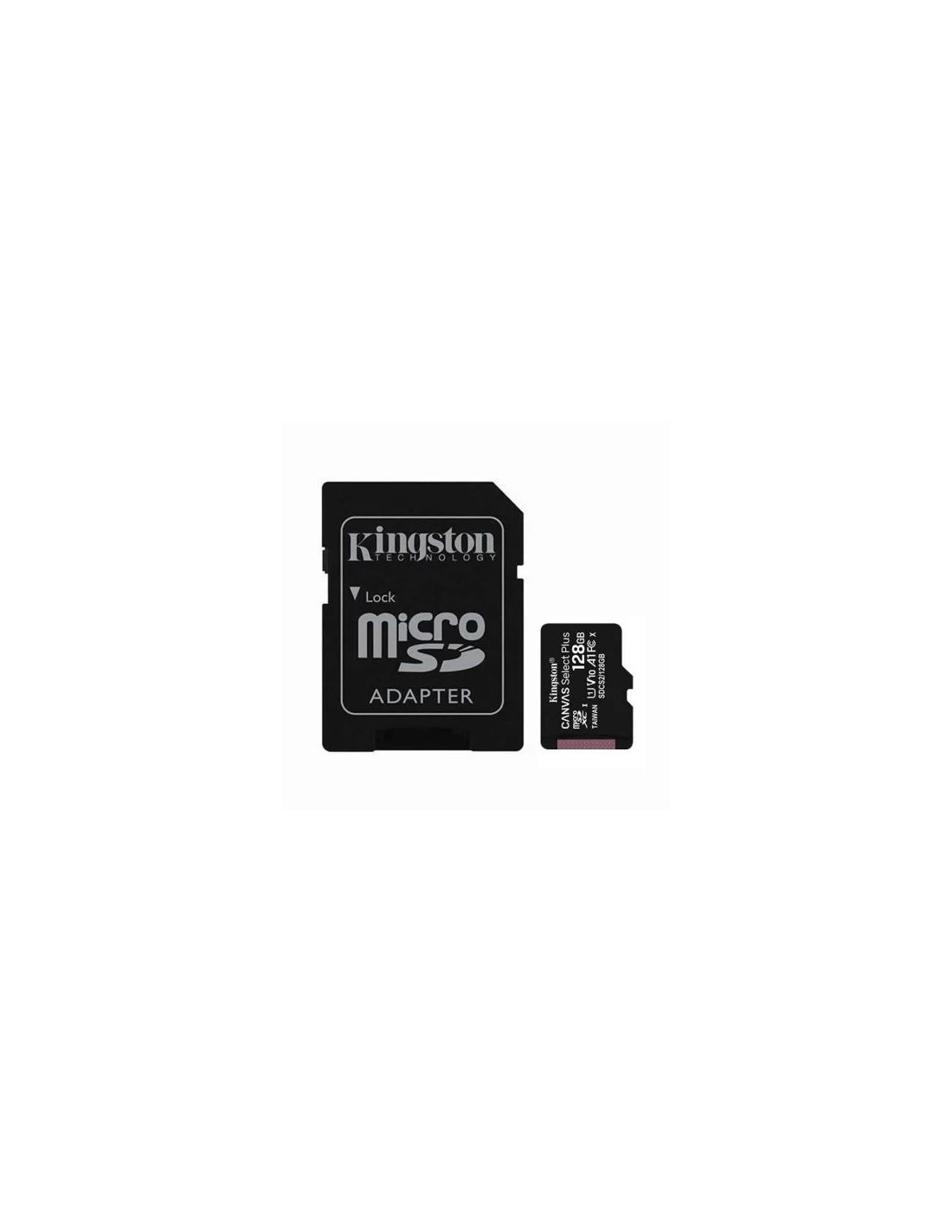 Tarjeta de Memoria Kingston CANVAS Select Plus 128GB microSD XC con Adaptador/ Clase 10/ 100MBs
