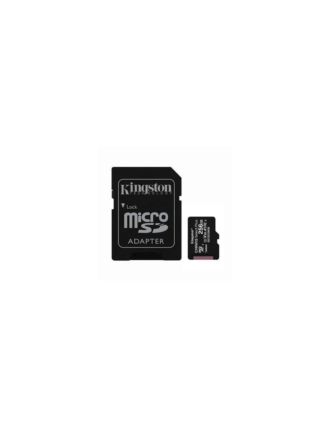 Tarjeta de Memoria Kingston CANVAS Select Plus 256GB microSD XC con Adaptador/ Clase 10/ 100MBs