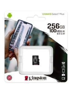 Tarjeta de Memoria Kingston CANVAS Select Plus 256GB microSD XC/ Clase 10/ 100MBs 2