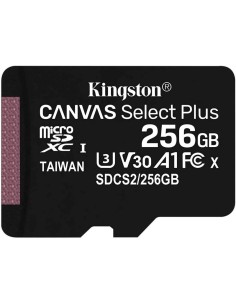 Tarjeta de Memoria Kingston CANVAS Select Plus 256GB microSD XC/ Clase 10/ 100MBs