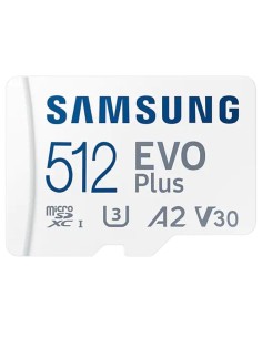Tarjeta de Memoria Samsung EVO Plus 2021 512GB microSD XC con Adaptador/ Clase 10/ 130MBs