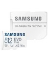 Tarjeta de Memoria Samsung EVO Plus 2021 512GB microSD XC con Adaptador/ Clase 10/ 130MBs