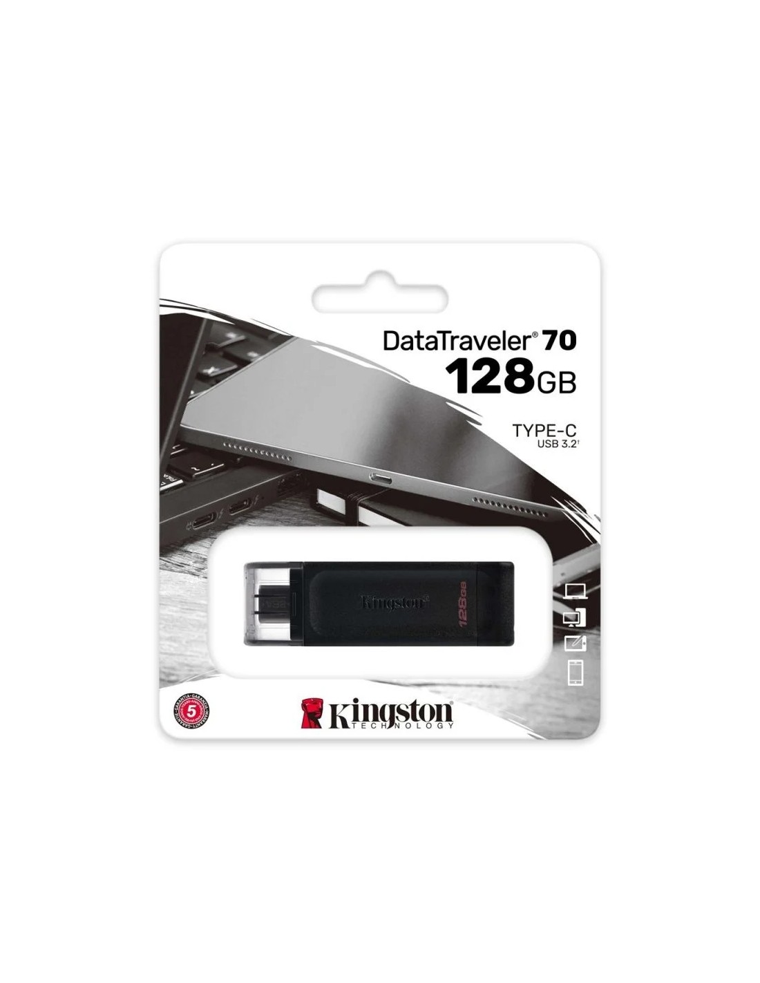 Pendrive 64GB/128GB Kingston DataTraveler 70 USB Tipo-C