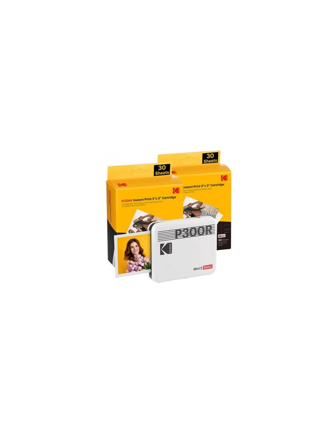 Impresora Portátil Fotográfica Kodak Mini 3 Retro/ Tamaño Foto 76.2x76.2mm/ Incluye 2x Papel Fotográfico