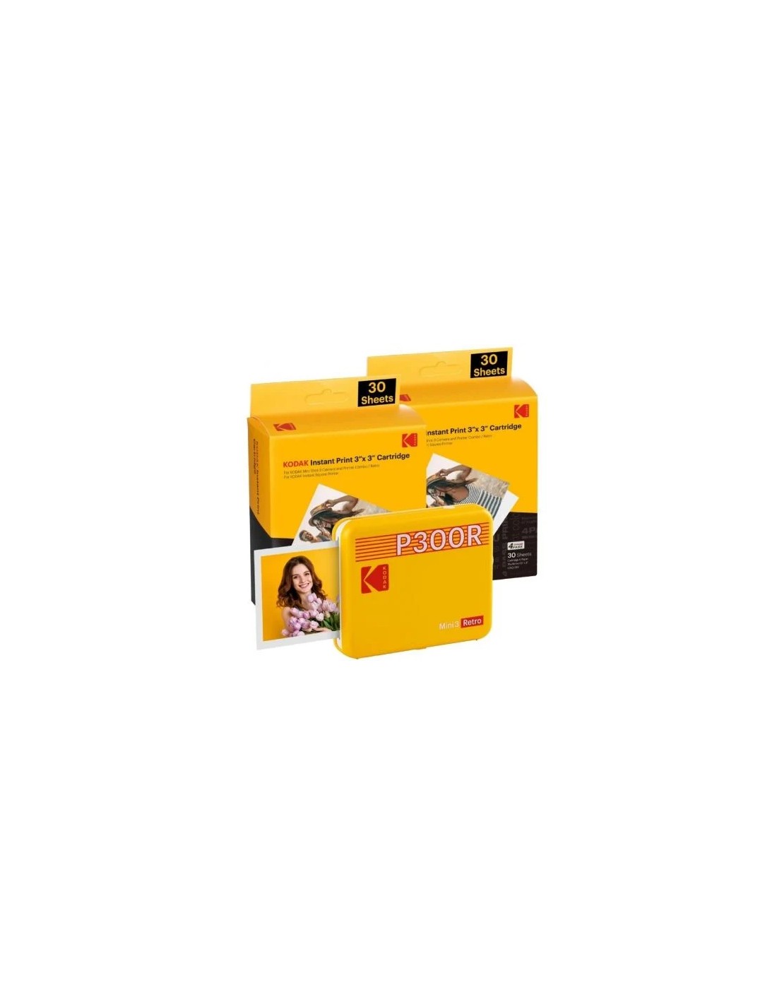 Impresora Portátil Fotográfica Kodak Mini 3 Retro/ Tamaño Foto 76.2x76.2mm/ Incluye 2x Papel Fotográfico