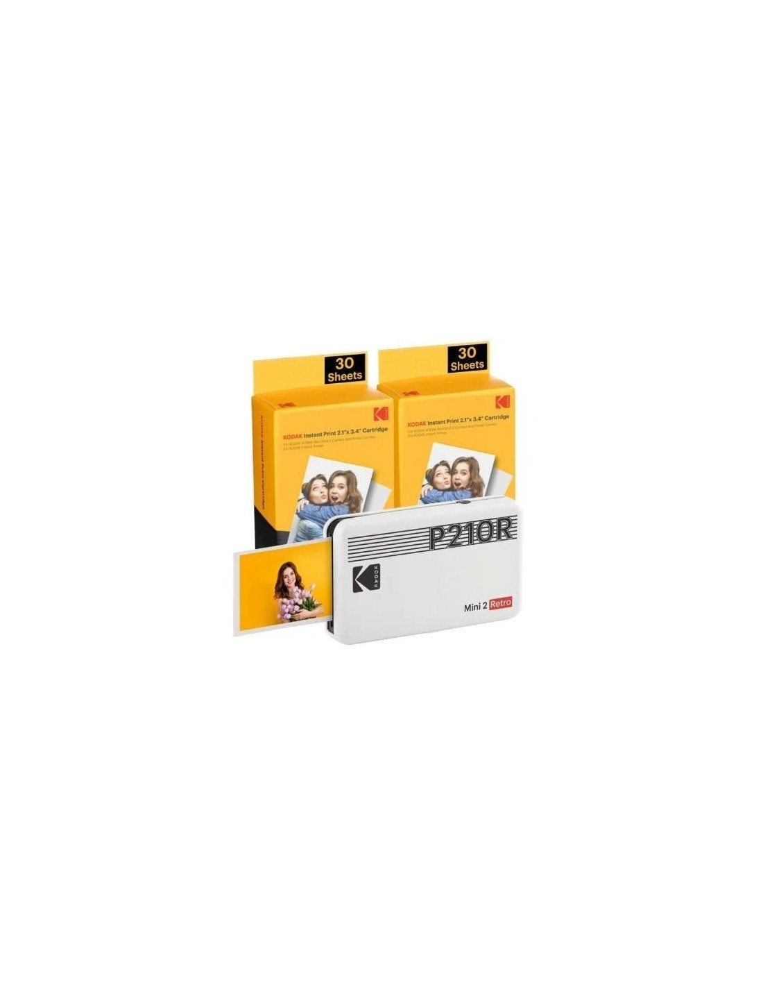 Impresora Portátil Fotográfica Kodak Mini 2 Retro/ Tamaño Foto 53.3x86.3mm/ Incluye 2x Papel Fotográfico
