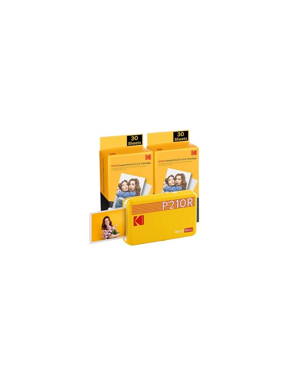 Impresora Portátil Fotográfica Kodak Mini 2 Retro/ Tamaño Foto 53.3x86.3mm/ Incluye 2x Papel Fotográfico