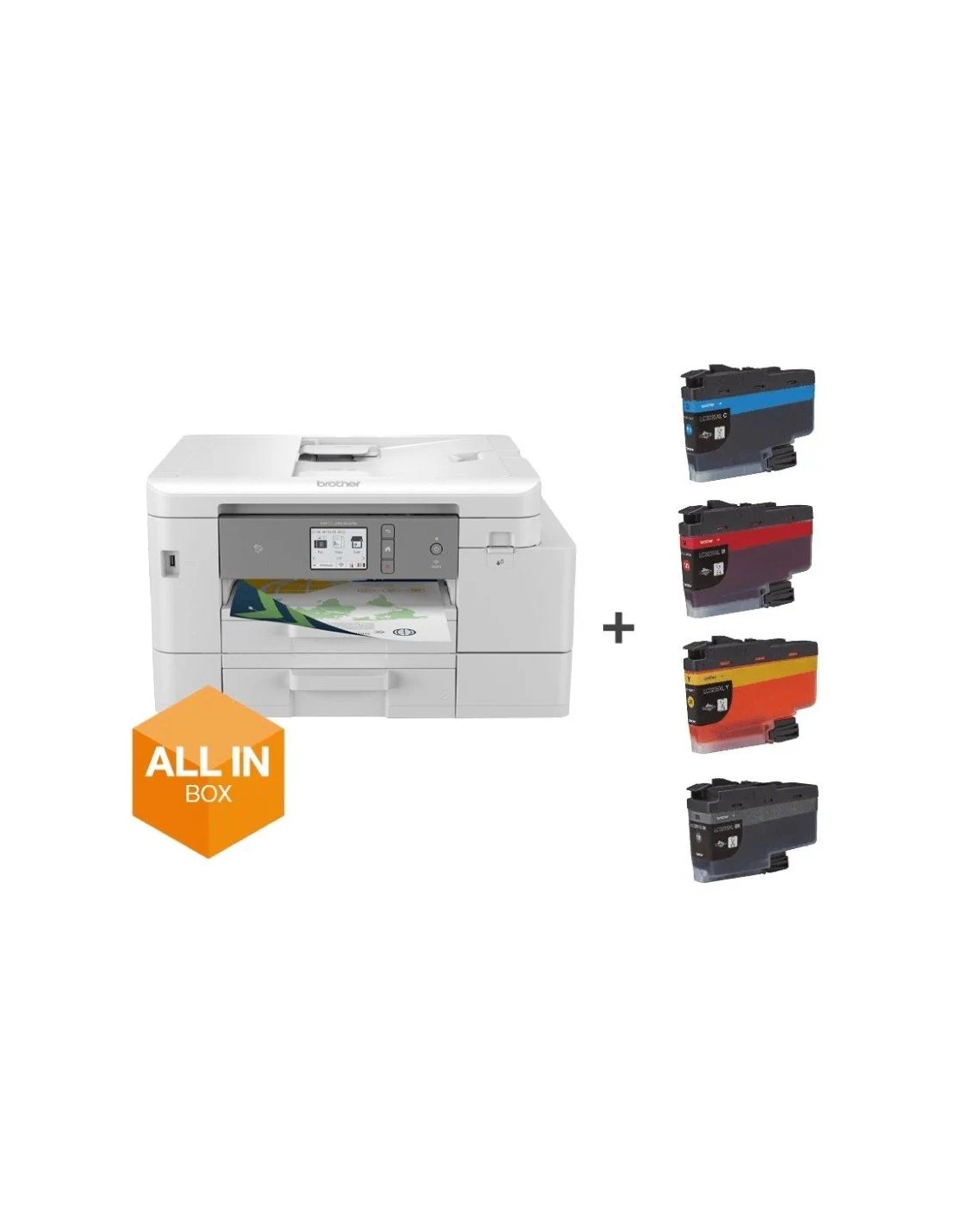 Multifunción Brother MFC-J4540DWXL WiFi/ Fax/ Dúplex/ Pack impresora + consumibles XL/ Blanca