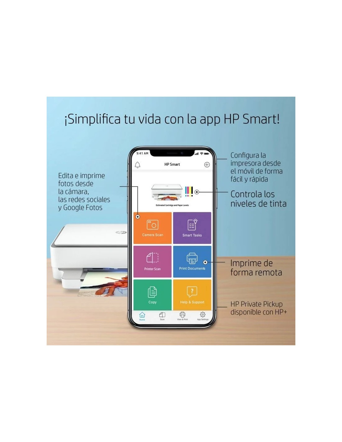 Multifunción HP Envy 6020e WiFi/ Fax Móvil/ Dúplex/ Blanca