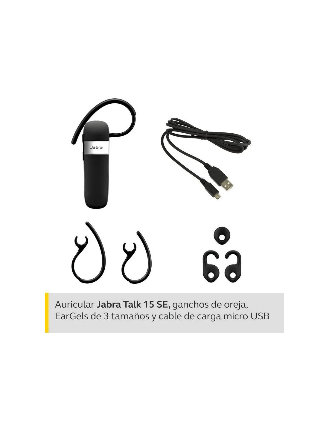 Auricular Bluetooth para Smartphone Jabra Talk 15 SE/ Negro