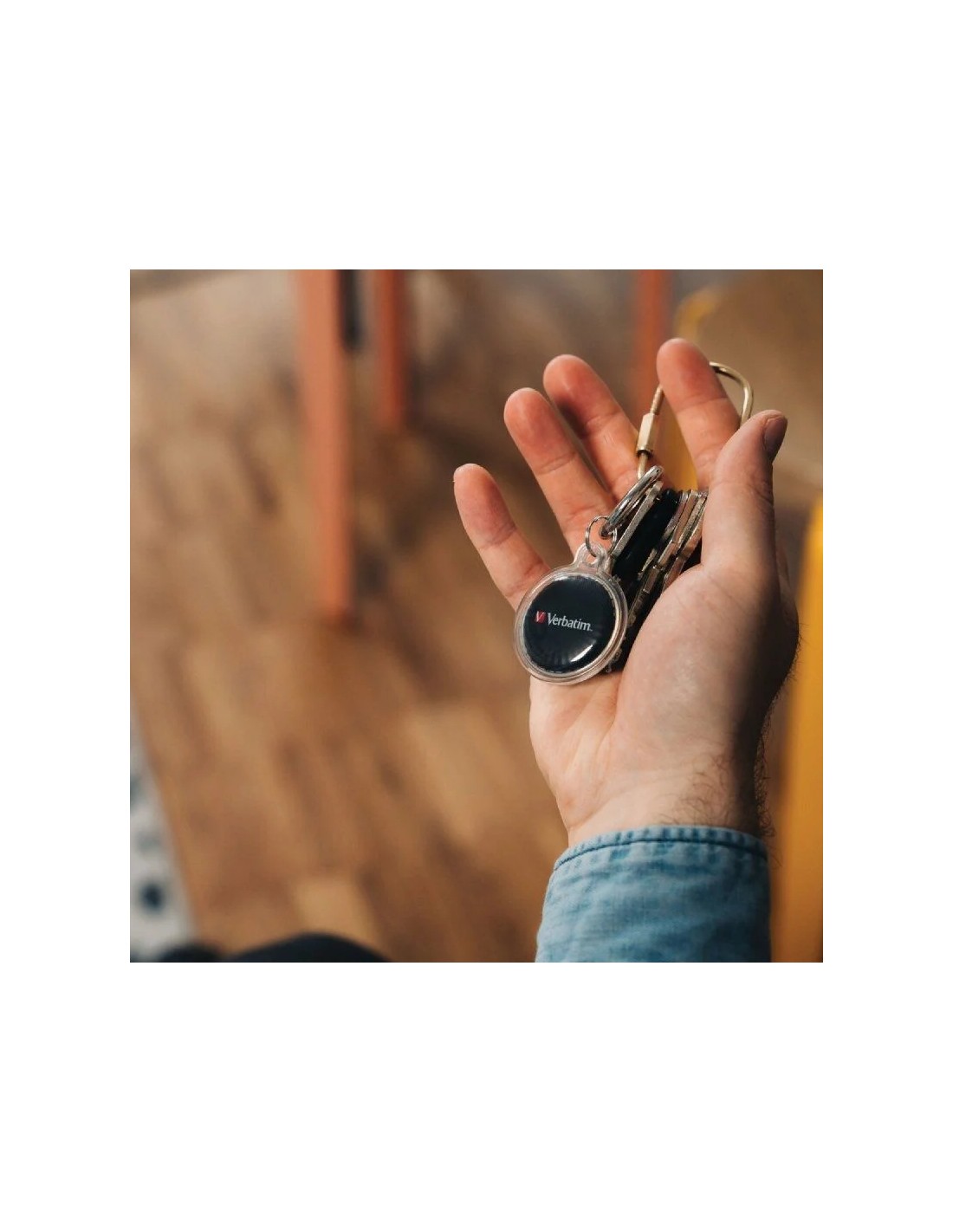 Localizador Verbatim My Finder Coin Bluetooth Tracker MYFC-01B compatible con Apple/ 2 unidades/ Incluye Llavero y Pila/ Negro