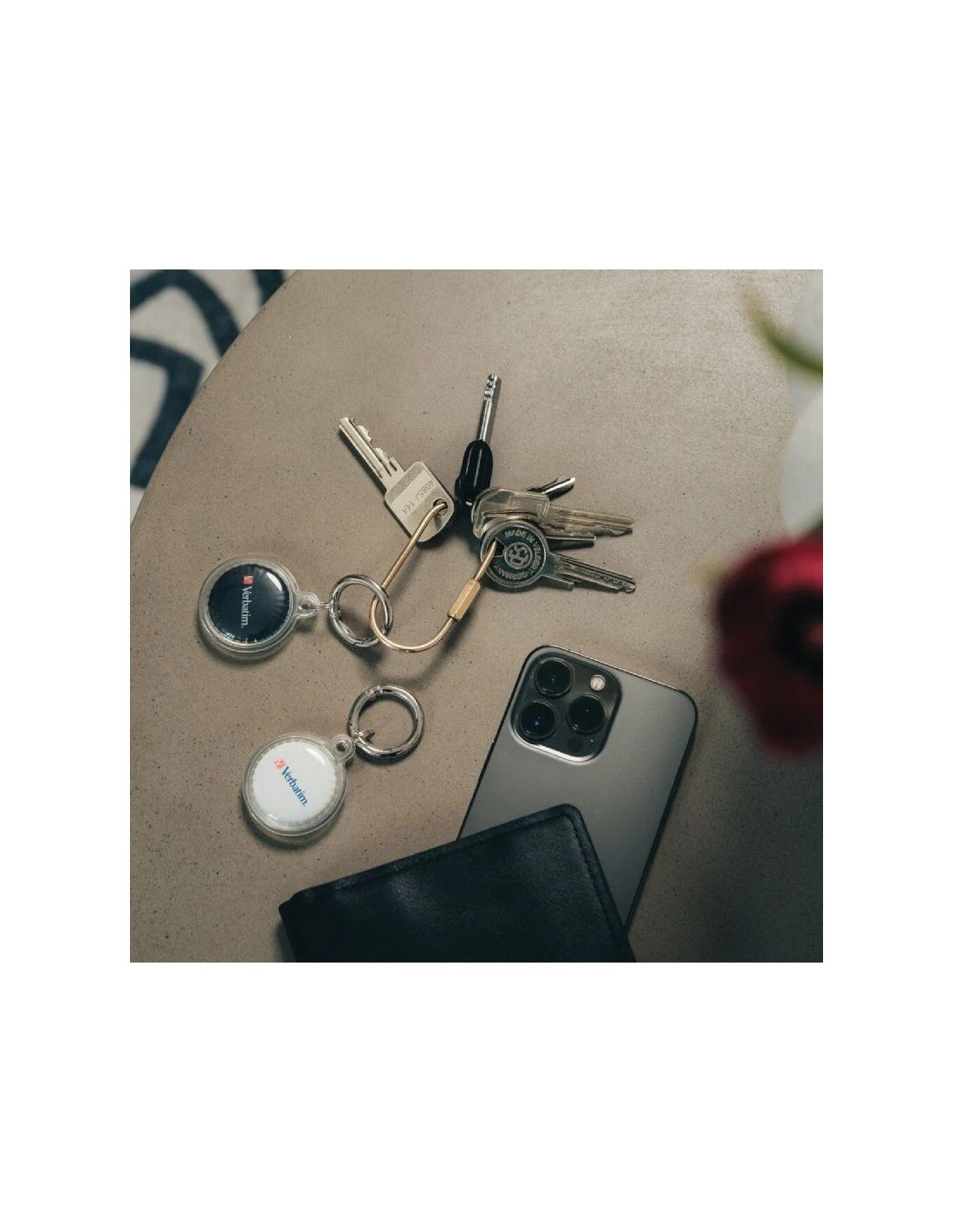 Localizador Verbatim My Finder Coin Bluetooth Tracker MYFC-01B compatible con Apple/ 2 unidades/ Incluye Llavero y Pila/ Negro