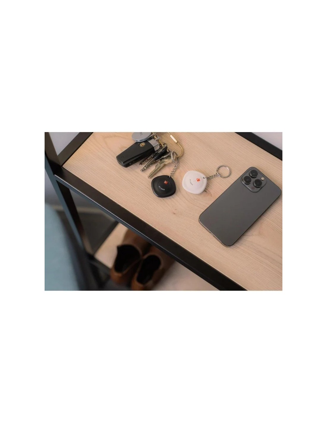 Localizador Verbatim My Finder Bluetooth Tracker MYF-02 compatible con Apple/ Incluye Llavero y Pila/ Negro y Blanco/ Pack de 2