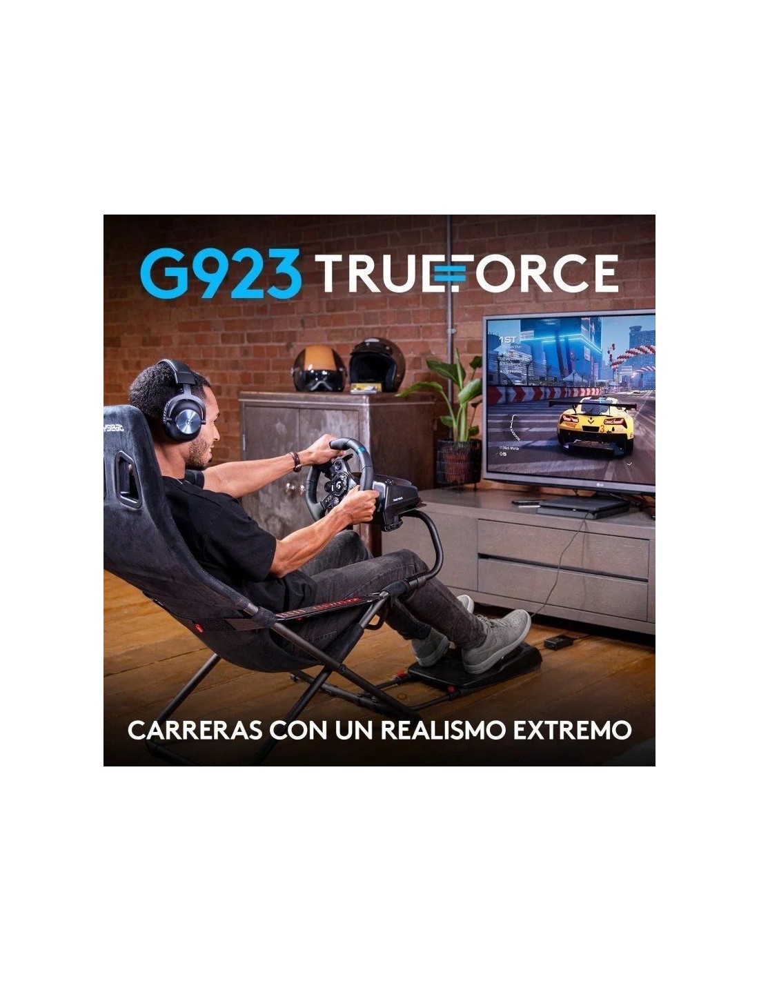 Volante con Pedales Logitech G923 TrueForce para PlayStation PS5/ PC