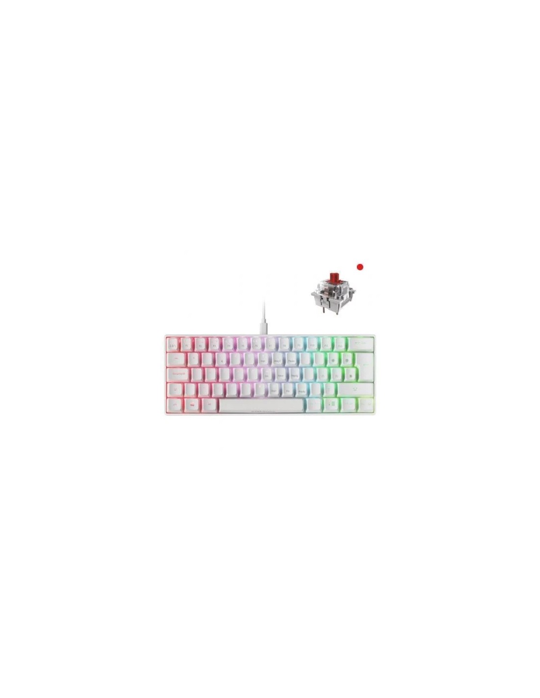 Teclado Gaming Mecánico Mars Gaming MKMINIWRES/ Switch Rojo/ Blanco