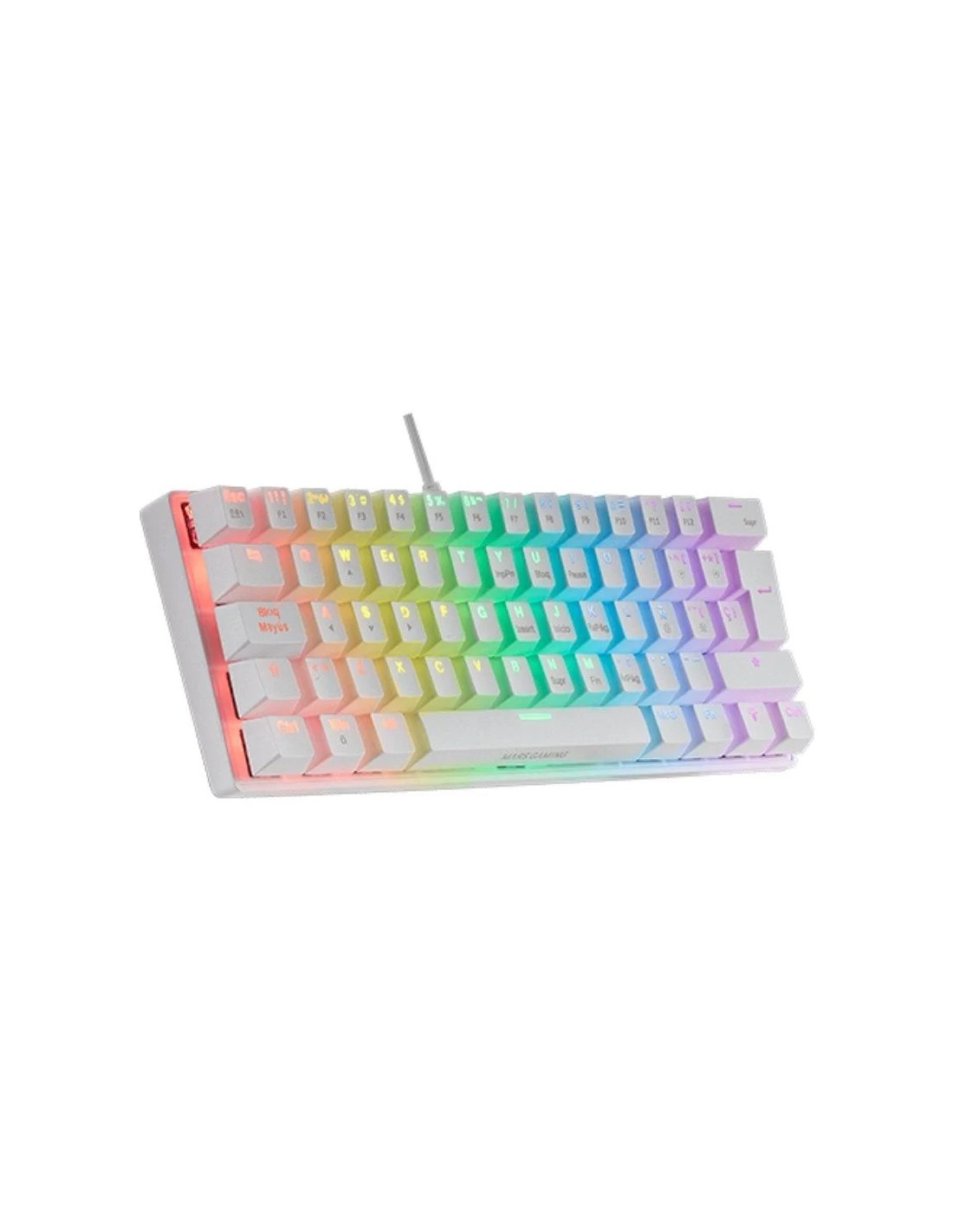 Teclado Gaming Mecánico Mars Gaming MK60WBRES/ Switch Marrón/Azul