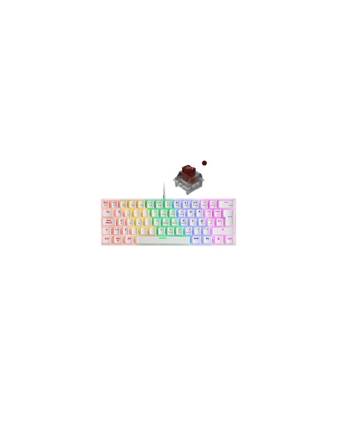 Teclado Gaming Mecánico Mars Gaming MK60WBRES/ Switch Marrón/Azul