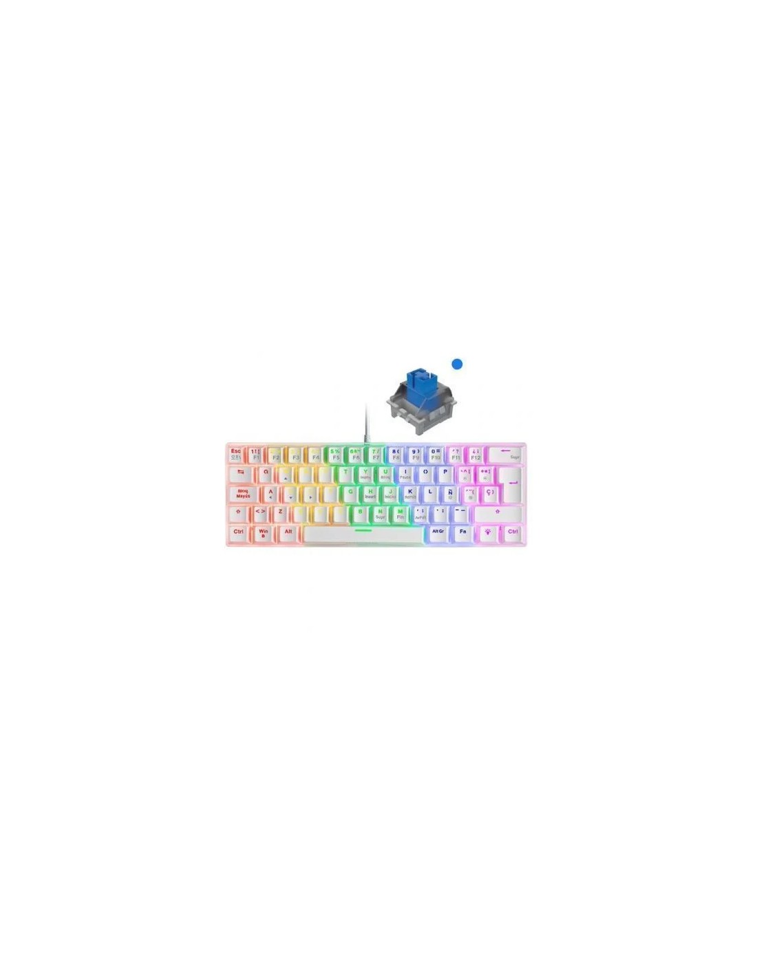 Teclado Gaming Mecánico Mars Gaming MK60WBRES/ Switch Marrón/Azul