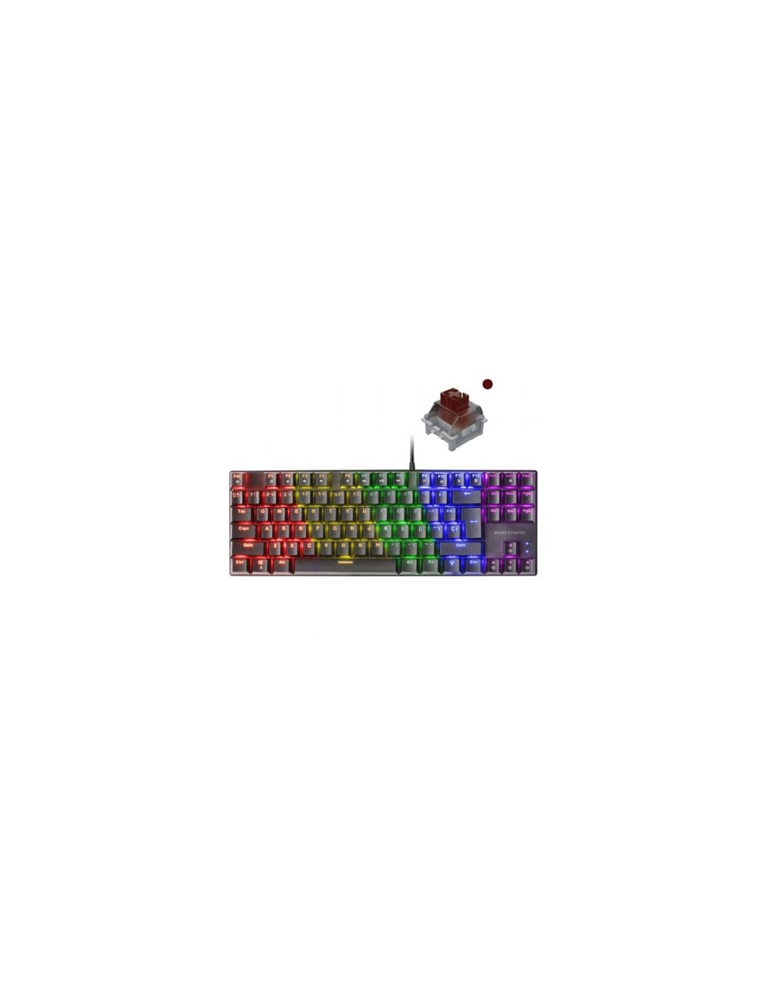 Teclado Gaming Mecánico Mars Gaming MK80BES/ Switch Azul/Marrón