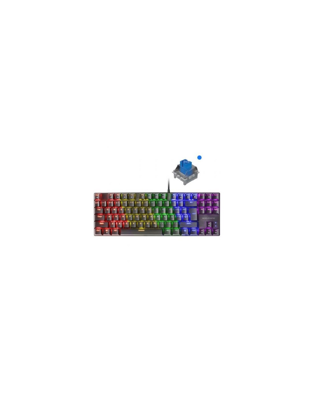 Teclado Gaming Mecánico Mars Gaming MK80BES/ Switch Azul/Marrón