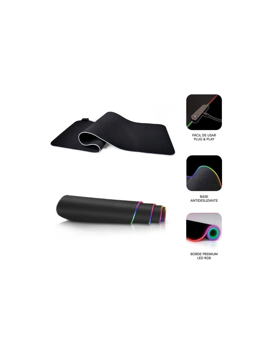 Alfombrilla Subblim MP-02RGB01 LED RGB XL/ 800 x 300 x 4 mm