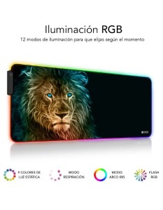 Alfombrilla Subblim SUBMP-02RGB10 LED RGB Lion XL/ 800 x 300 x 4 mm 2